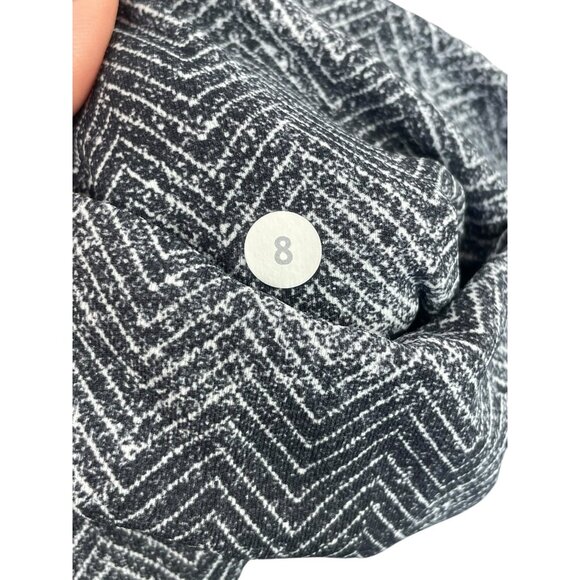 Lululemon Black White Chevron Print Crop Leggings Size 8 - Picture 6 of 7